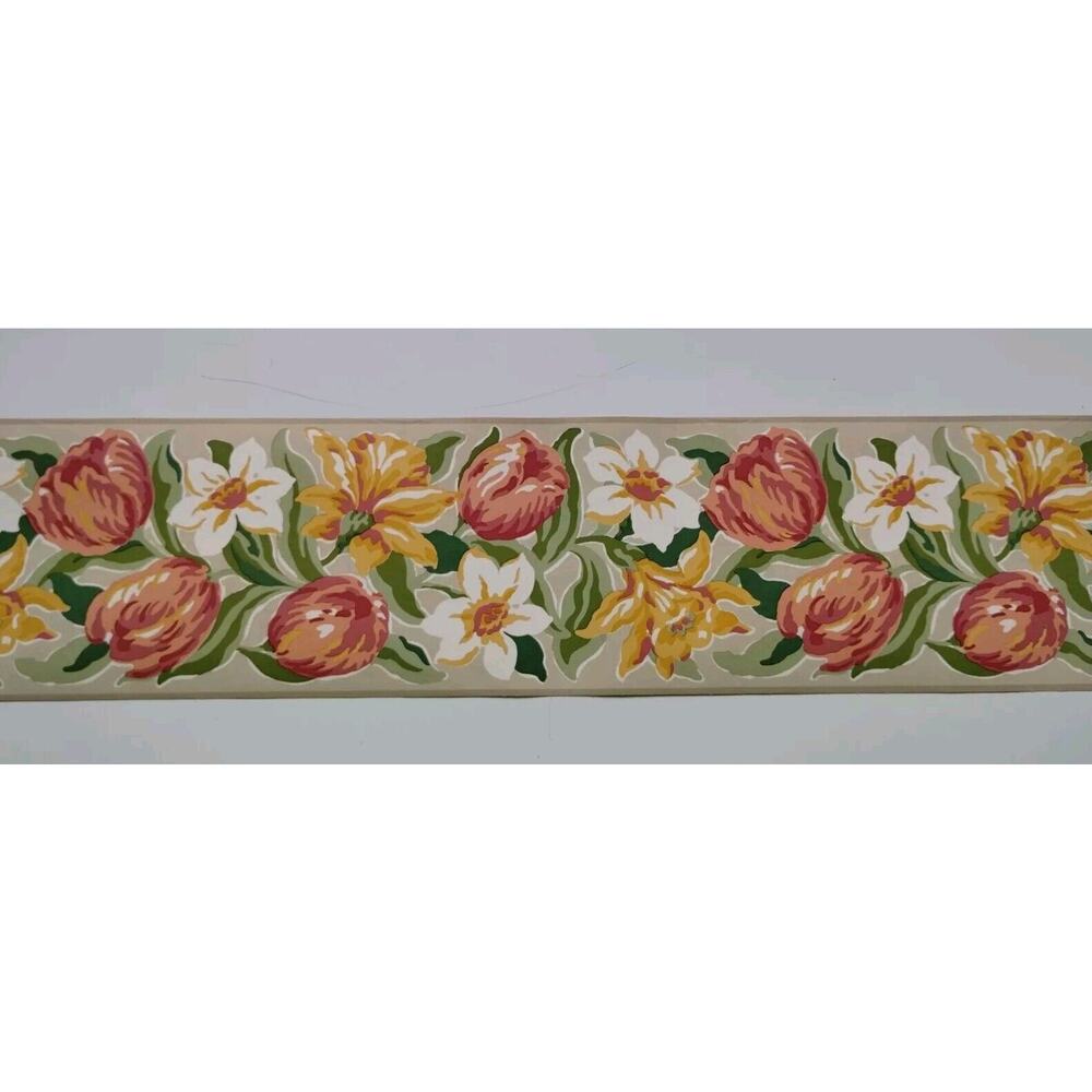 Laura Ashley Home Wallpaper Border - Vintage Spring Flowers - Taupe - 10.9 yds